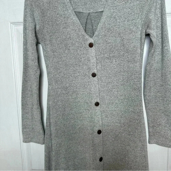 Monteau  Sweater Dress Buttons Grey Size Small - Picture 3 of 16